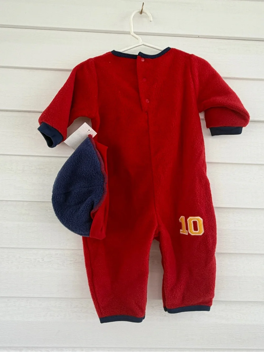 Okie Dokie Vintage Baby Outfit Set Football Romper & Hat NWT 6–9M Warm Cozy